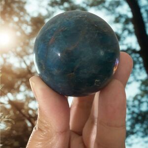 Authentic Blue Apatite Sphere